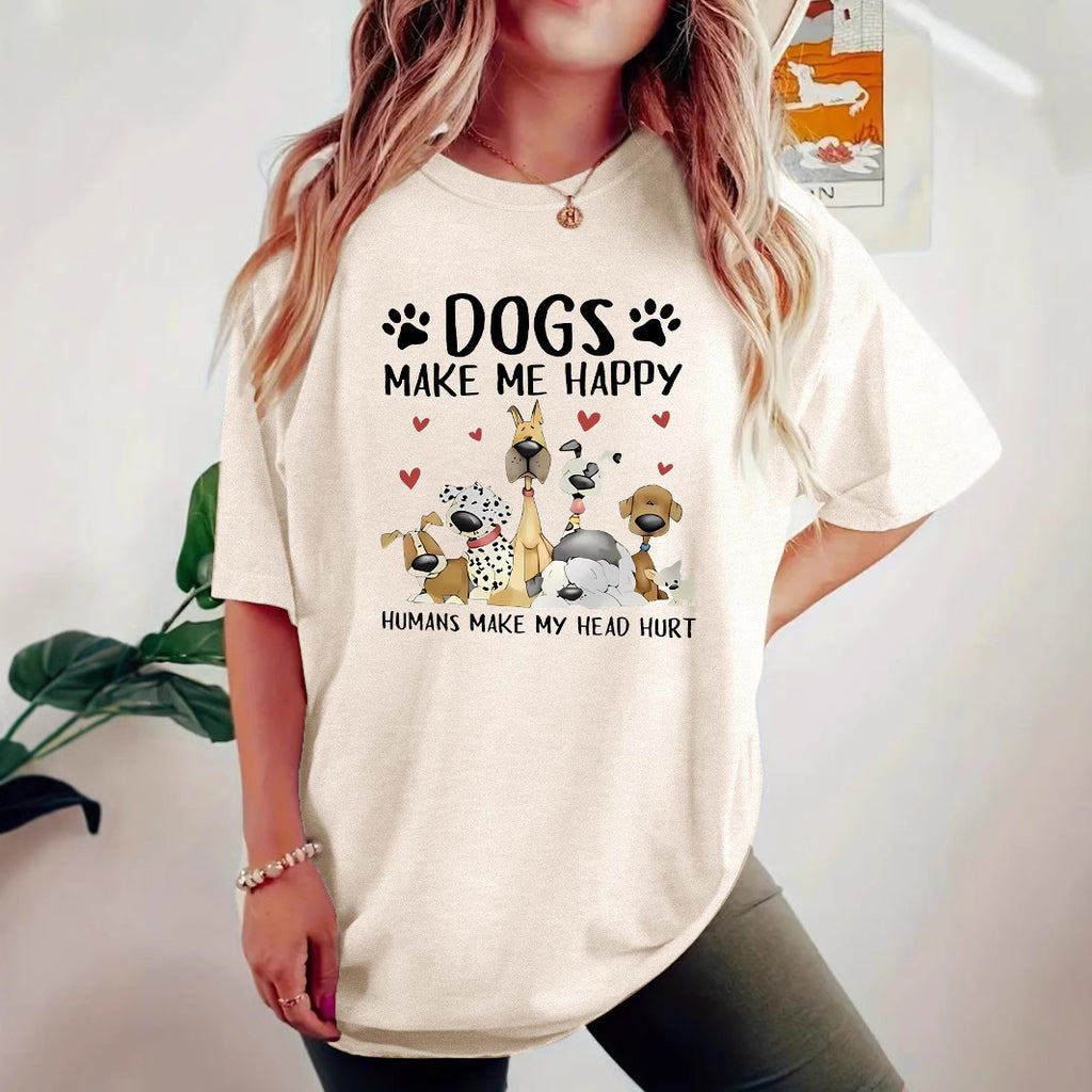 Camiseta de mujer estampada con diseño de perros