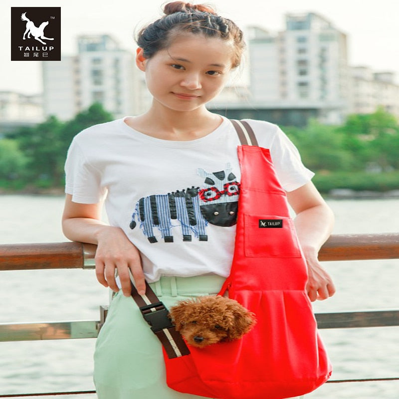 Bolso bandolera cortaviento para perros y gatos pequeños