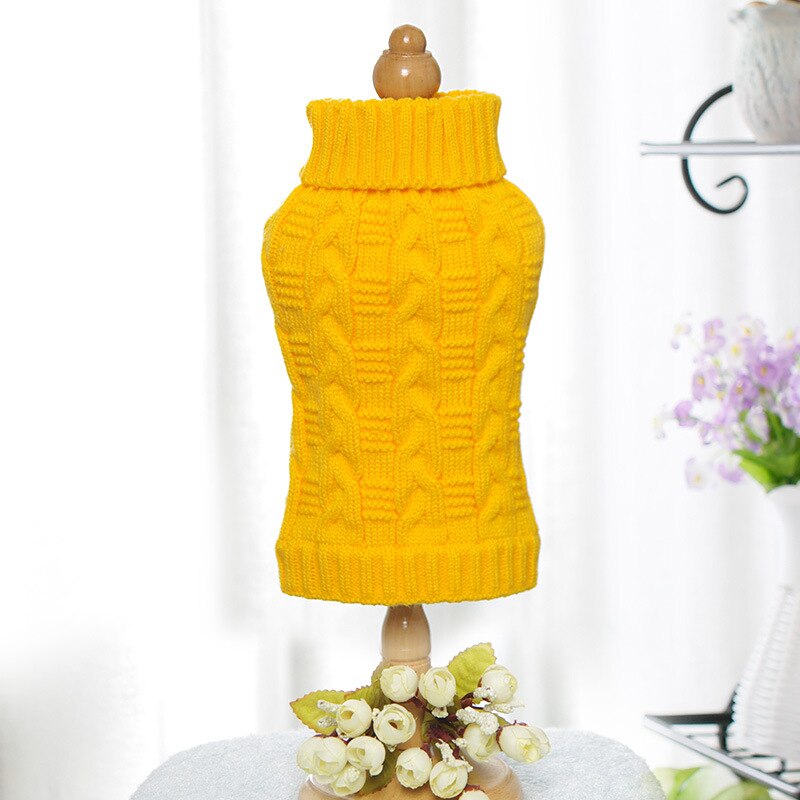 Jersey de punto de cuello alto para perros pequeños y gatos