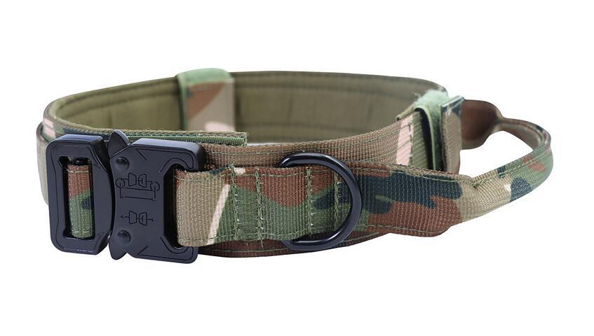 Collar y correa táctica para perros – Camuflaje