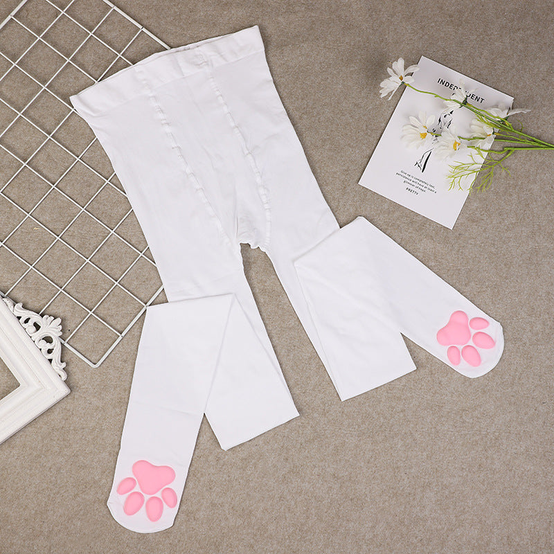 Calcetines con patas de gato 3D y almohadillas de silicona