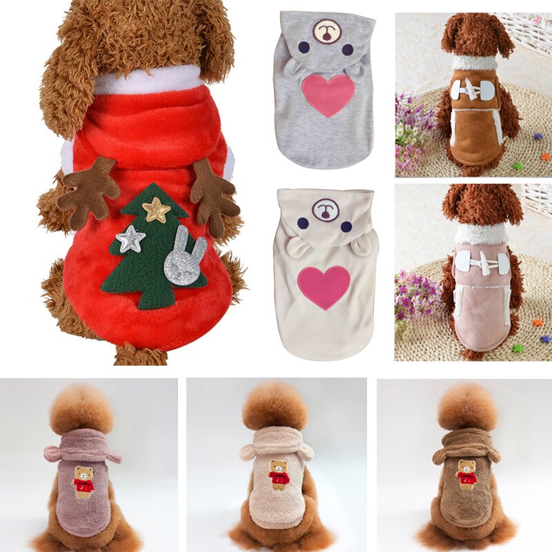 Abrigo navideño con capucha para perros