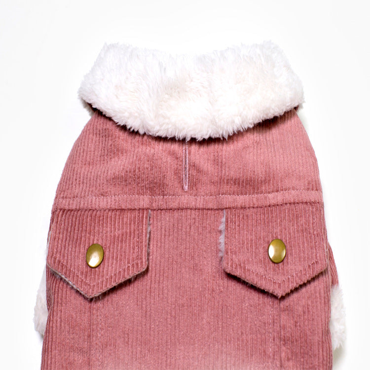 Chaqueta de pana de abrigo para perros