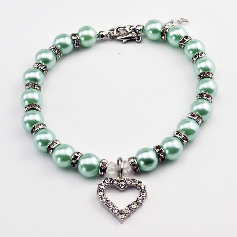 Collar joya de perlas para perros y gatos