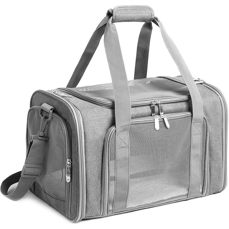 Transportín plegable y transpirable para perros y gatos