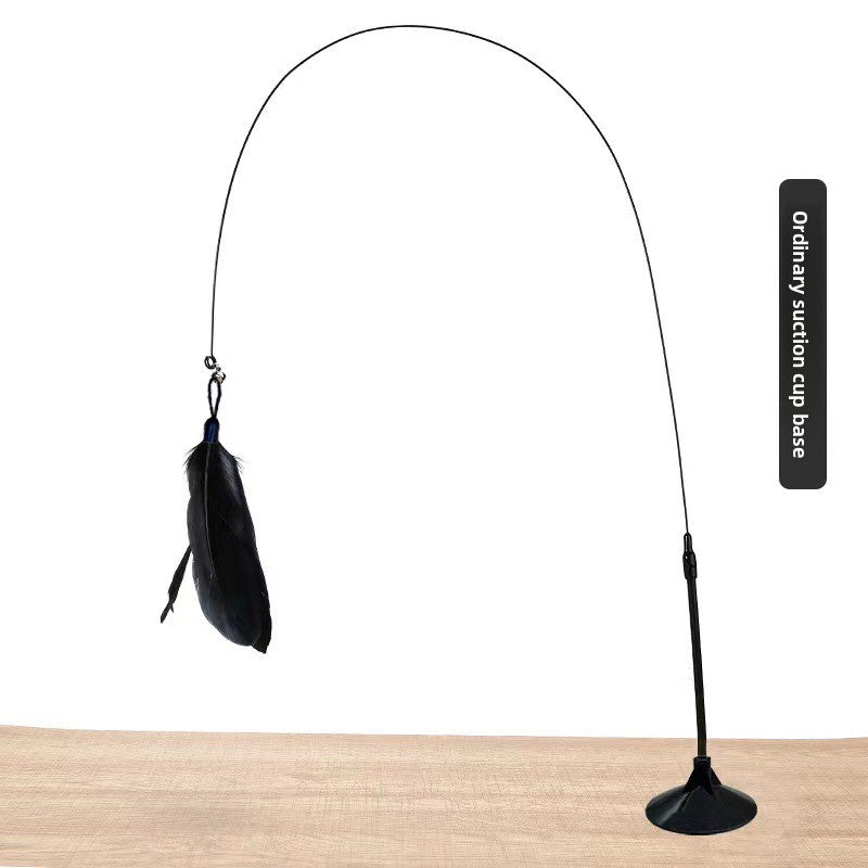 Juguete para gatos con plumas y ventosa