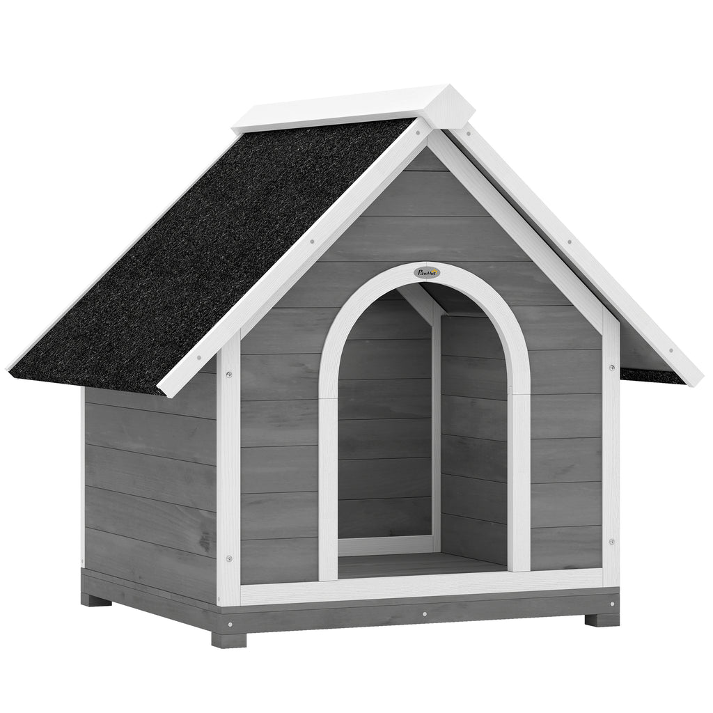 Caseta de madera para perros pequeños con cuerpo abatible, 101x84x85 cm