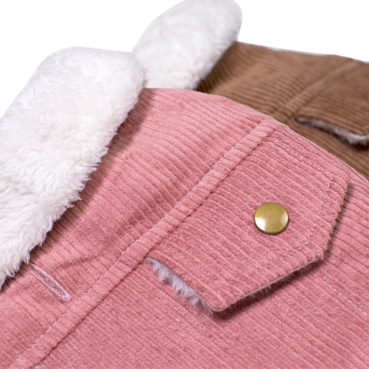Chaqueta de pana de abrigo para perros