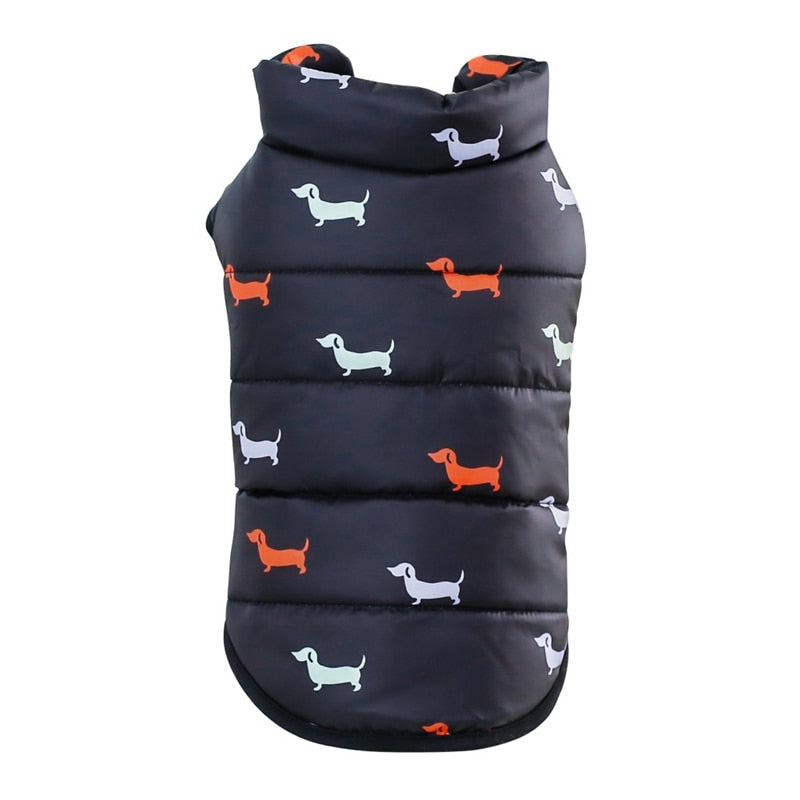 Abrigo acolchado de invierno para perros con cuello alto
