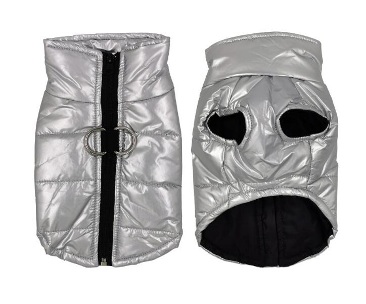 Chaleco acolchado impermeable para perro con anilla para correa