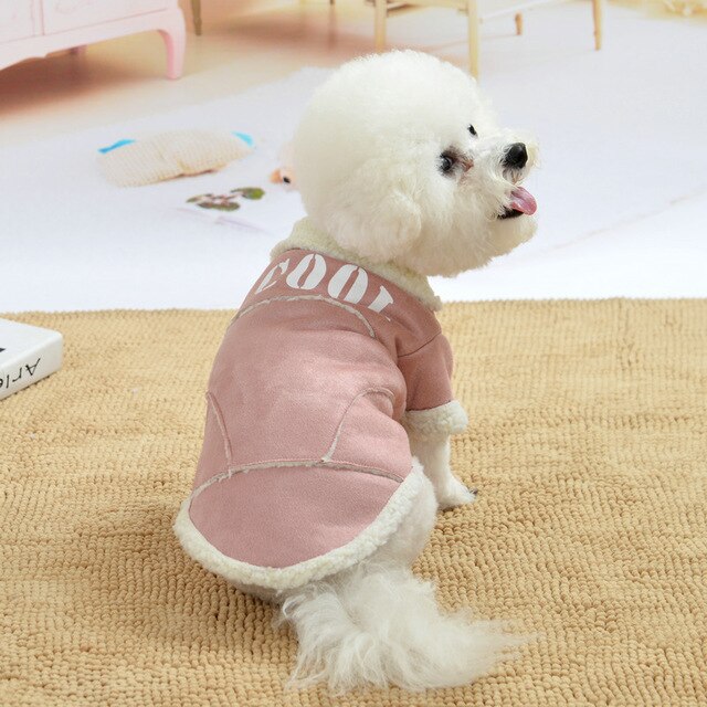 Abrigo de ante con borreguito para perro pequeño