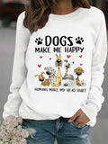 Sudadera de mujer con estampado de perros en color blanco