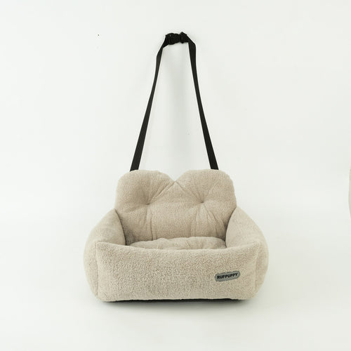 Asiento de coche acolchado de felpa para perros y gatos, 44 x 35 x 28 cm y 53 x 42 x 29 cm