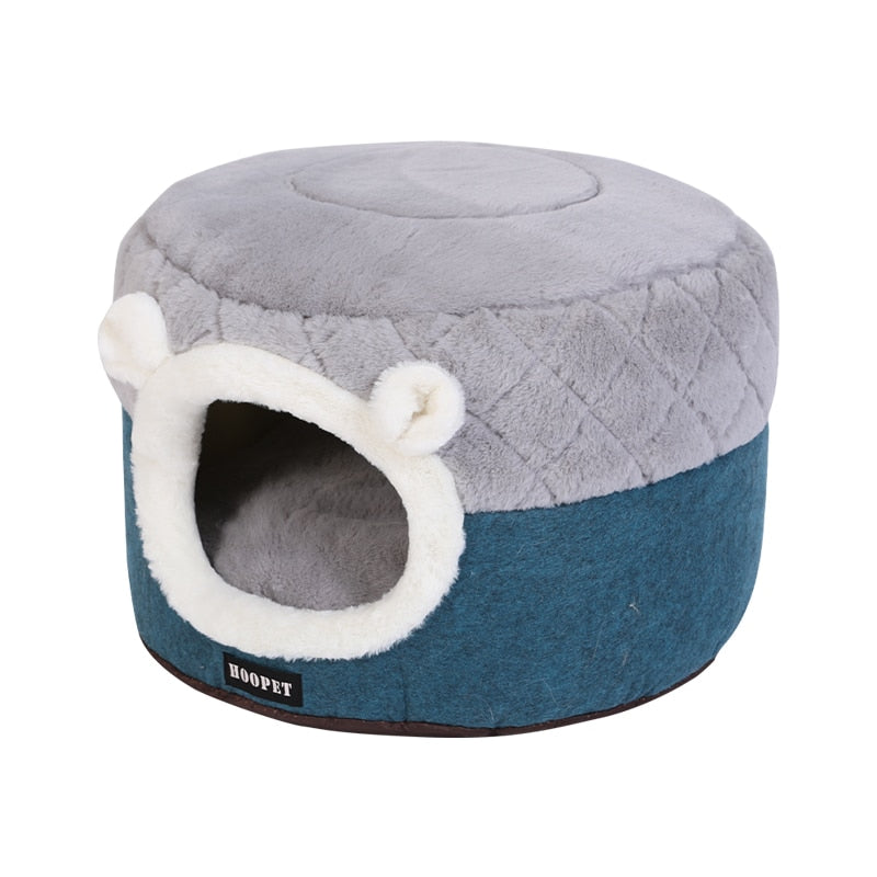 Cama cueva de felpa cálida para perros pequeños y gatos, foto 3 de 8