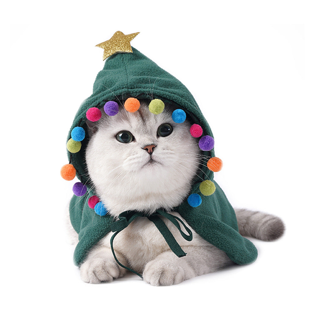 Capa navideña de árbol para perros y gatos