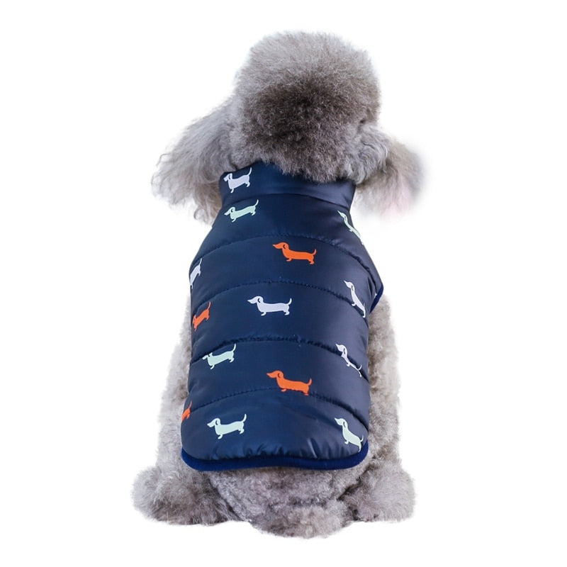 Abrigo acolchado de invierno para perros con cuello alto