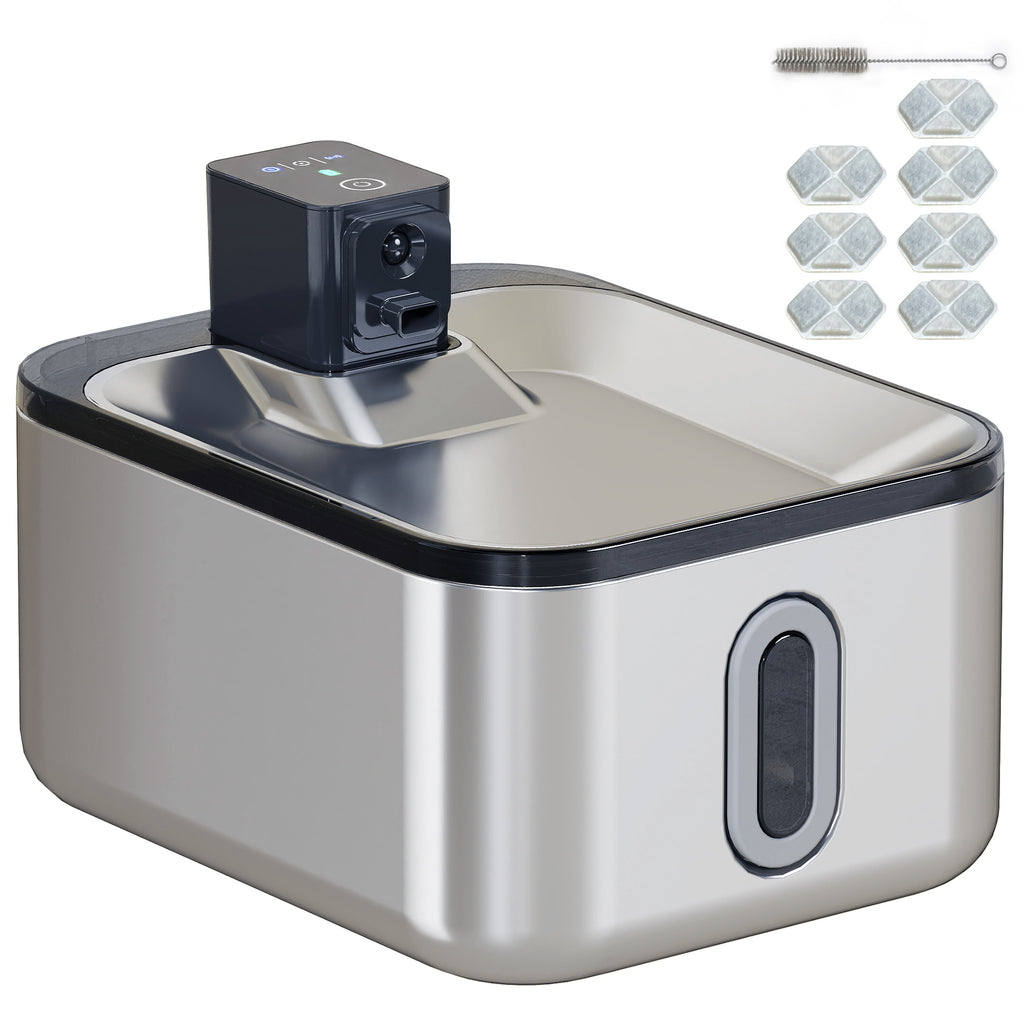 Fuente de agua automática para gatos de acero inoxidable 5 l