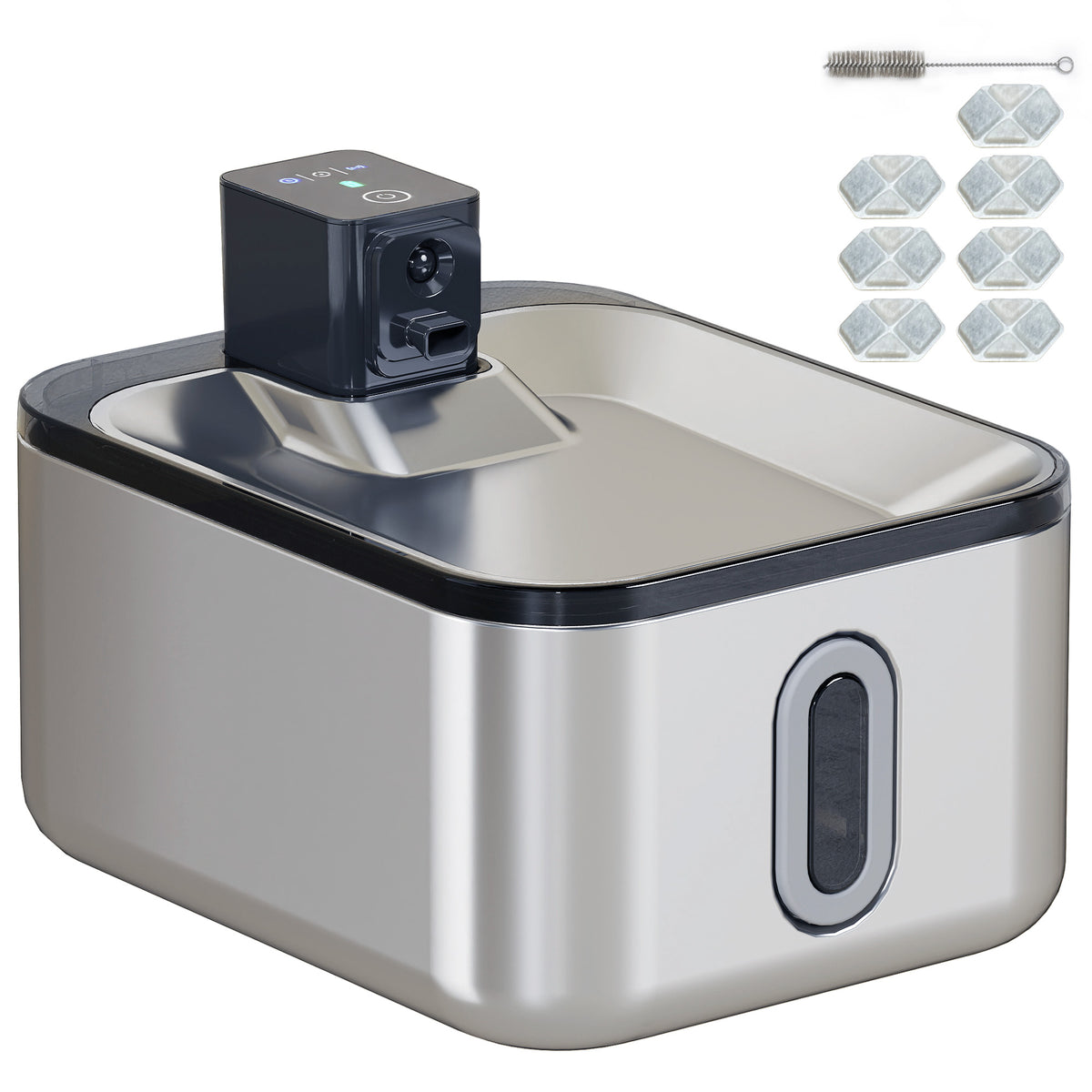 Fuente de agua automática para gatos de acero inoxidable 5 l