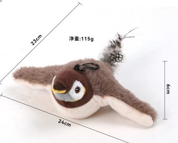 Juguete interactivo pájaro con alas para gatos y perros