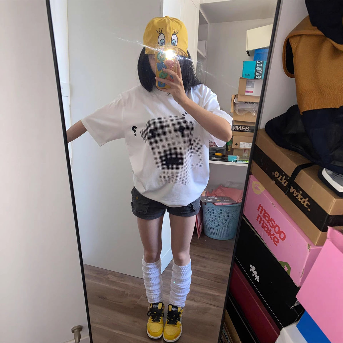 Camiseta de algodón con estampado de perros