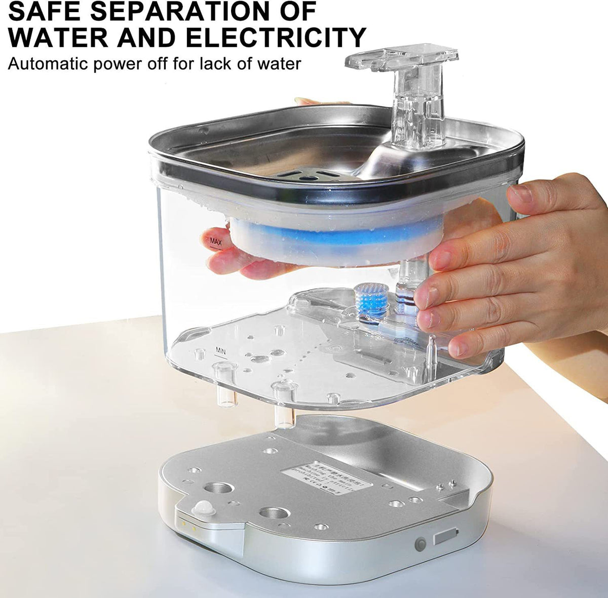 Fuente de agua inalámbrica automática para gatos, 2 litros, foto 4 de 10