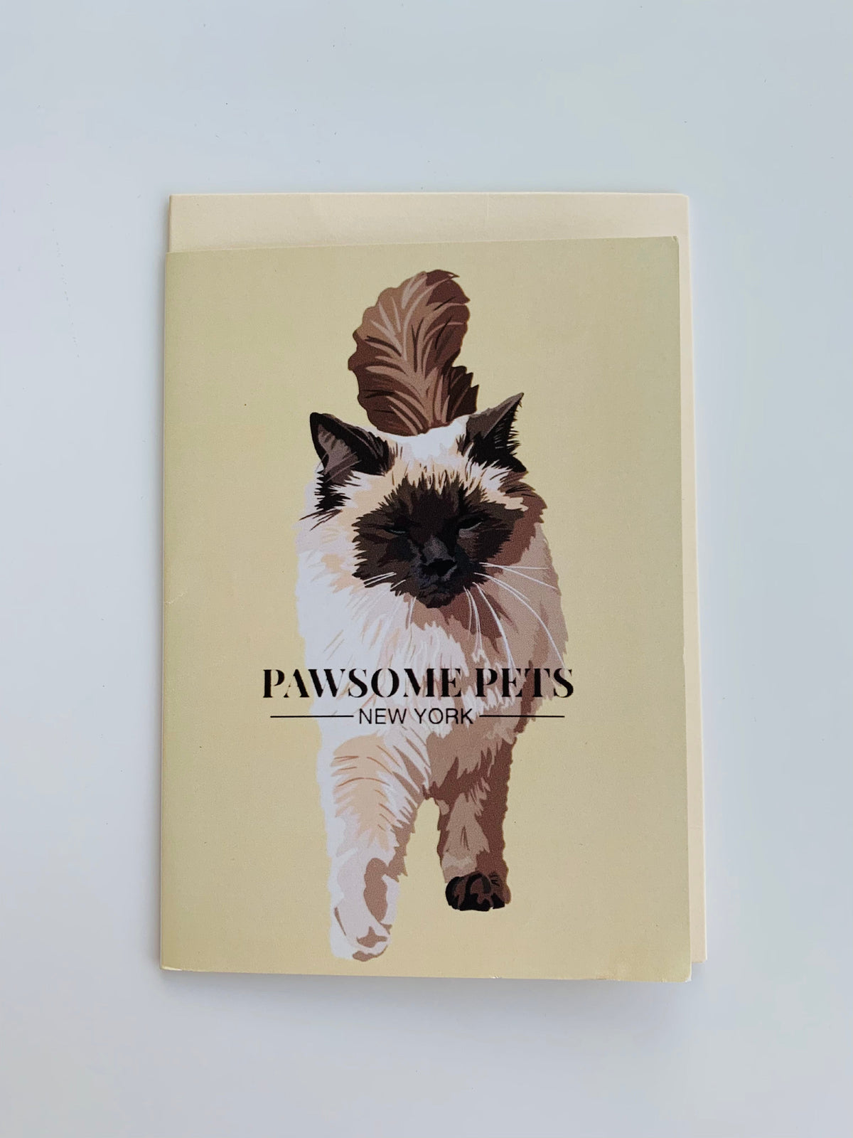 Tarjeta de felicitación pintada a mano para amantes de las mascotas – Pawsome Pets New York (diseño 129)
