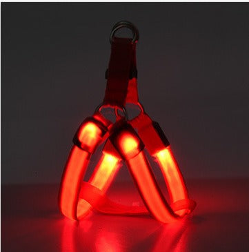 Arnés luminoso LED ajustable para perros y gatos