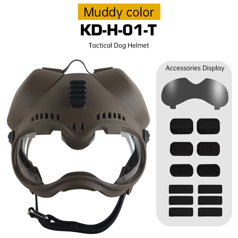 Casco táctico para perros con gafas – T