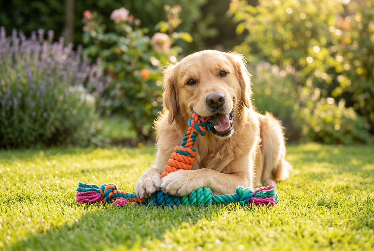 Juguete de cuerda de algodón para perros, mordedor con nudos