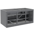 Jaula para hámster de 2 niveles con techo abatible, ventanas, casita y 2 escaleras, 115x57x55 cm, gris-0