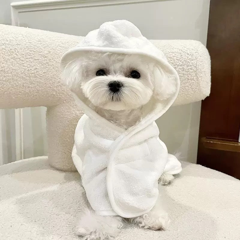 Albornoz para perros con capucha, suave y muy absorbente