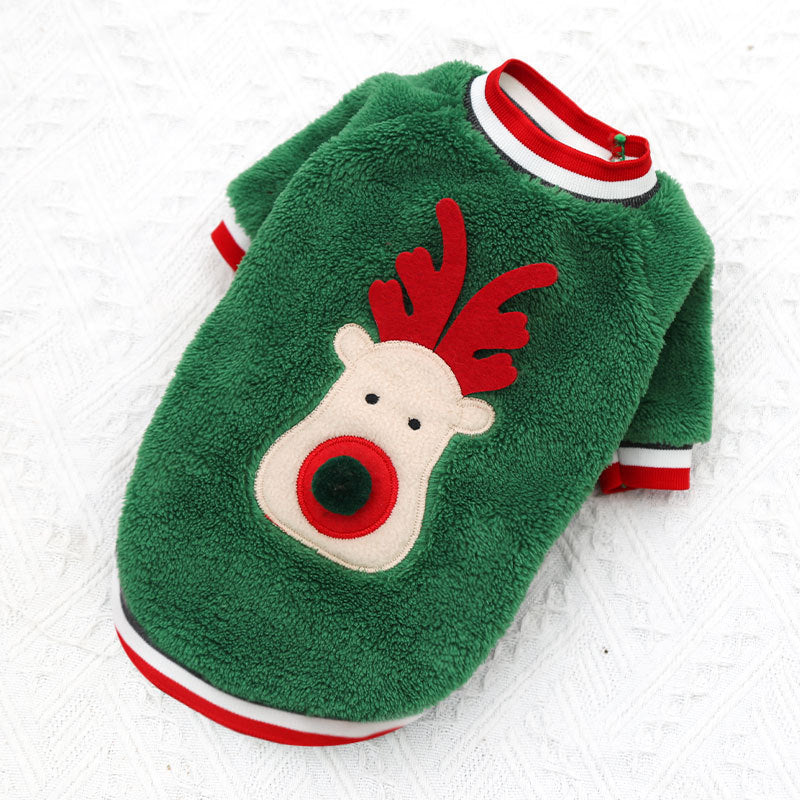 Jersey navideño de forro polar para perros y gatos