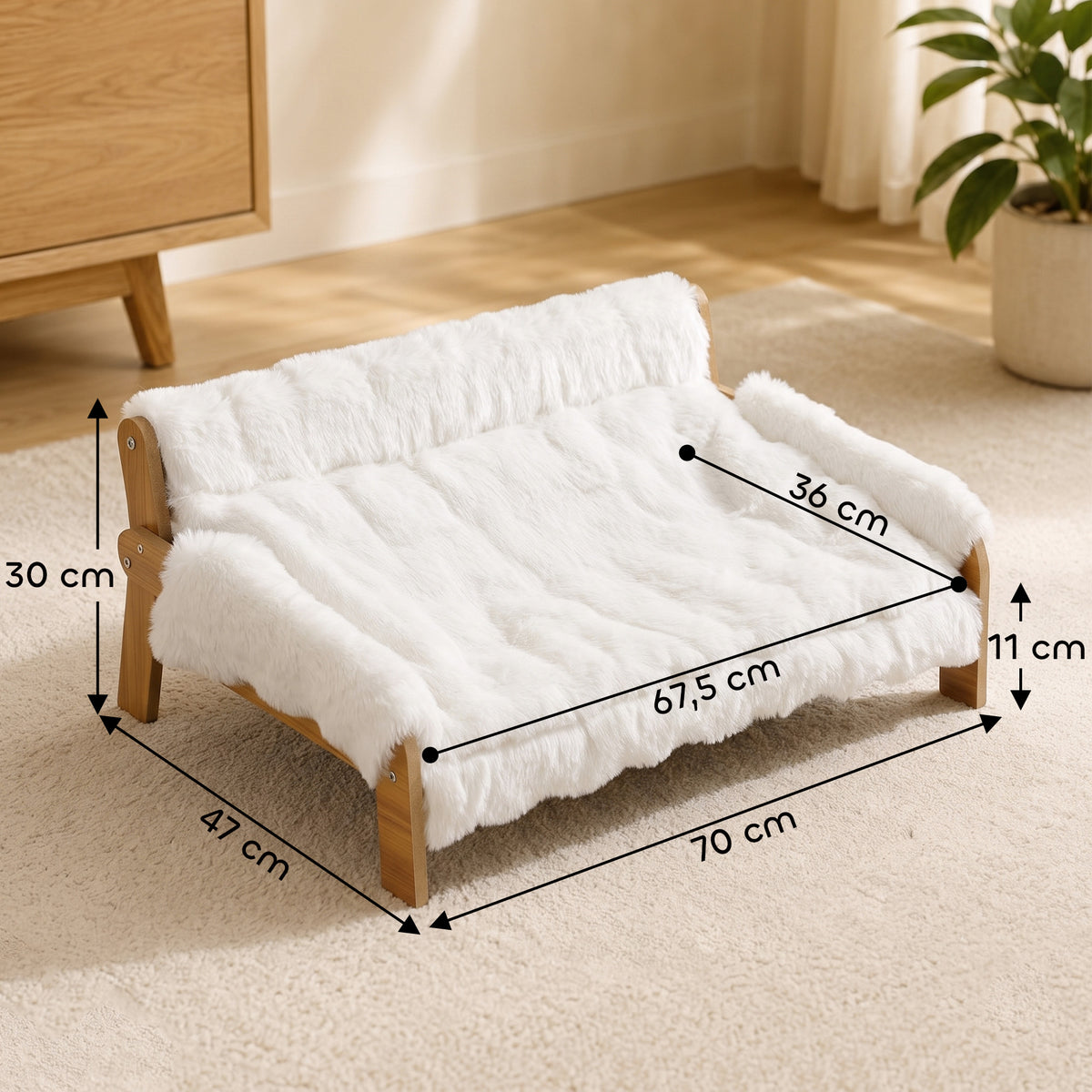 Cama elevada tipo sofá para perros y gatos pequeños