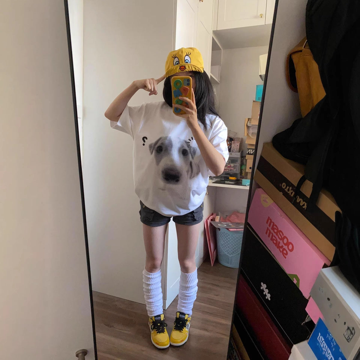 Camiseta de algodón con estampado de perros