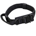 Collar y correa táctica para perros en color negro
