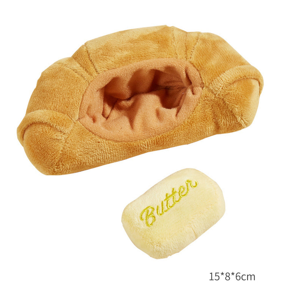 Juguete de peluche para perros con diseños de comida