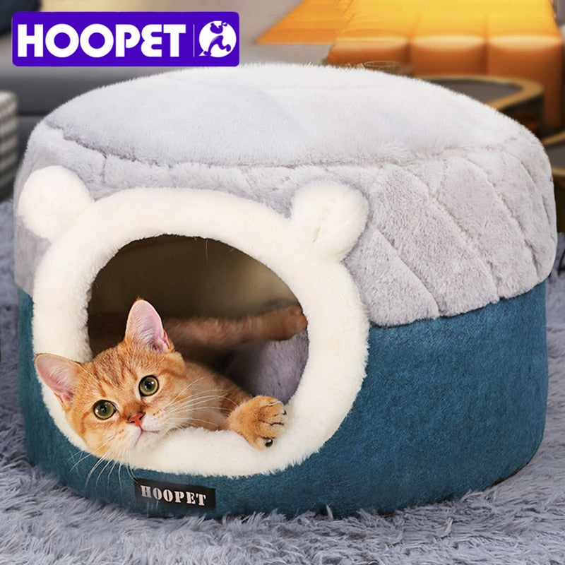 Cama cueva de felpa cálida para perros pequeños y gatos, S · 40 x 40 x 31 cm y M · 50 x 50 x 36 cm