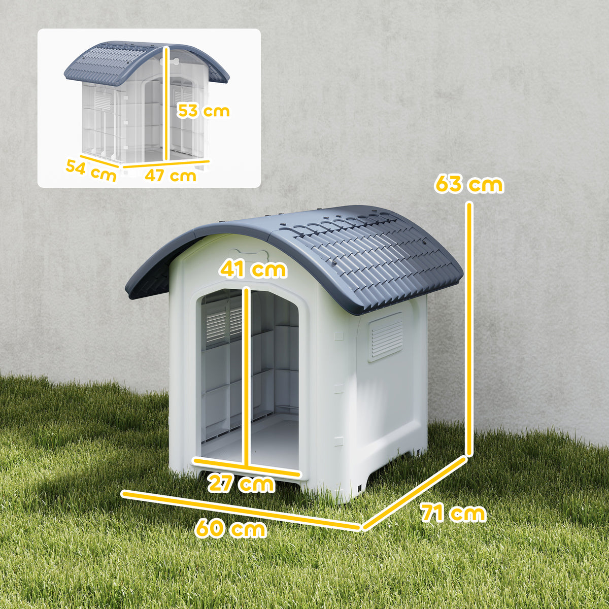 Caseta exterior de plástico para perros pequeños