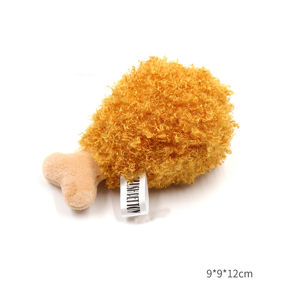 Juguete de peluche para perros con diseños de comida