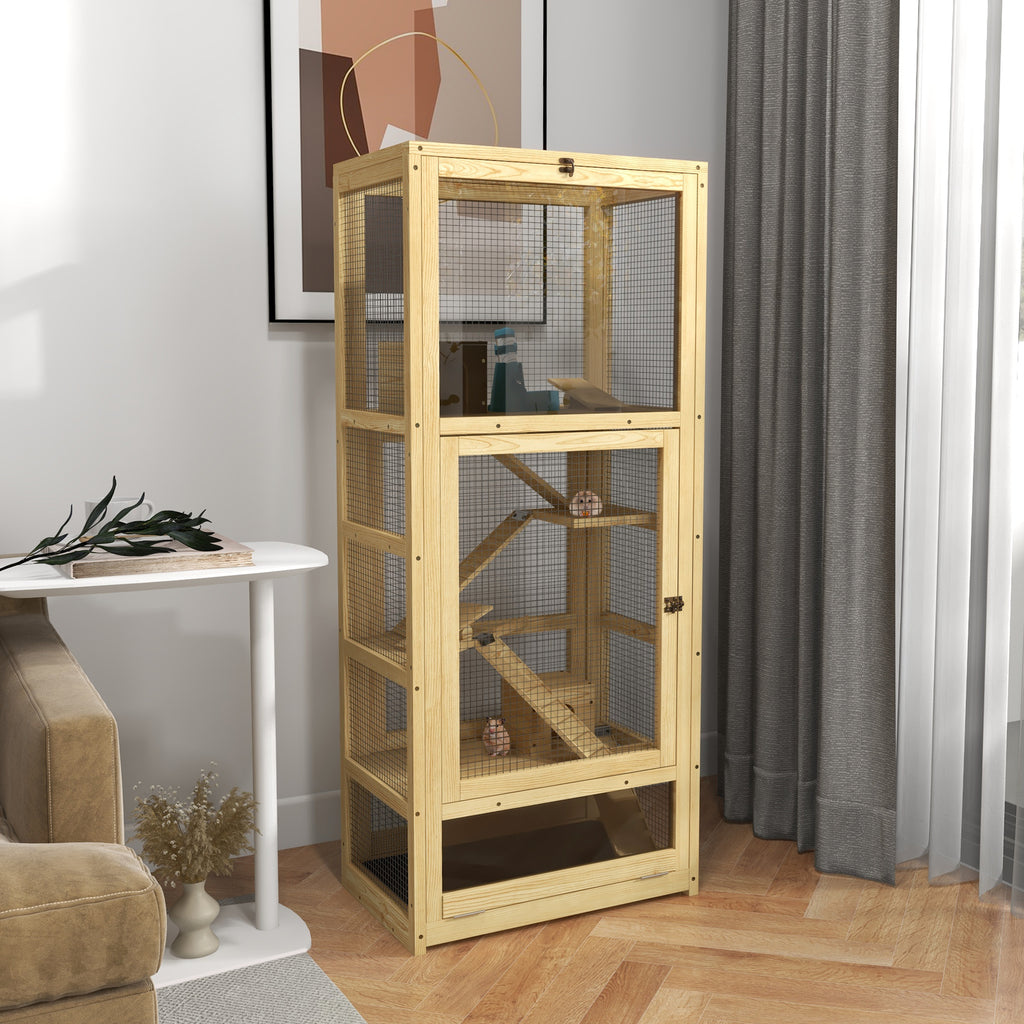 Jaula de madera para hámster de 5 niveles