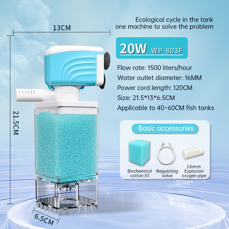 Pack de 3 filtros de esponja para acuario con bomba 4 W