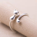 Anillo de gatito en plata 925 ajustable - Pawsome Pets New York