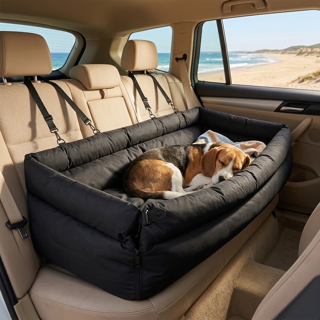 Cama de coche lavable para perros y gatos en coche familiar