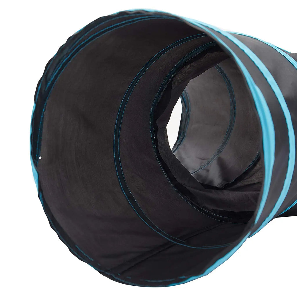 Túnel de 3 salidas para gatos con mirilla y pelota