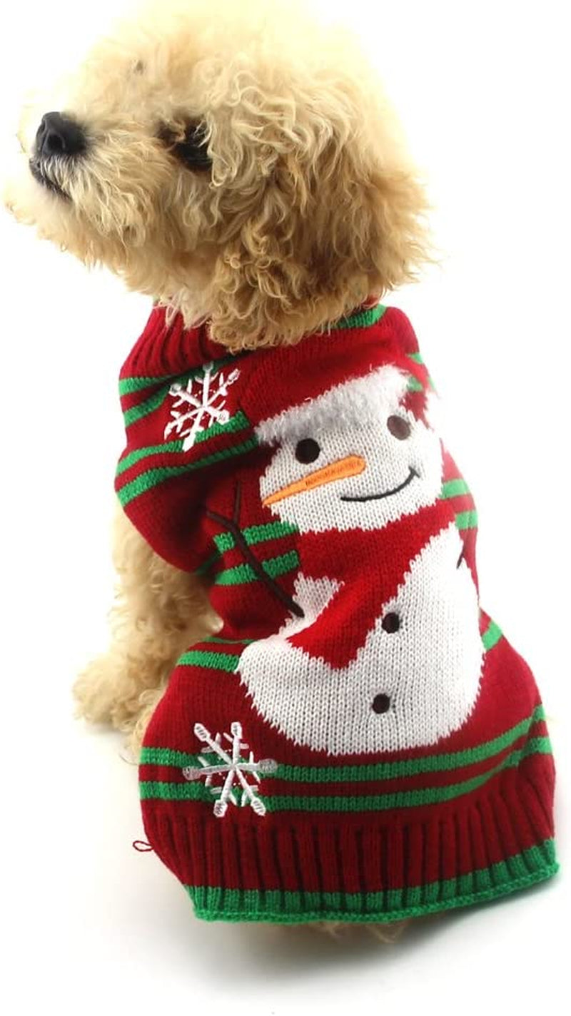 Jersey navideño con muñeco de nieve para perros y gatos