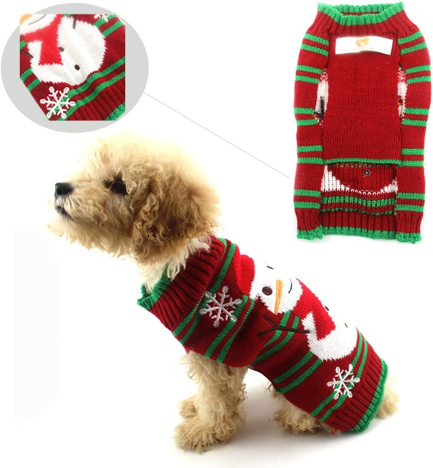 Jersey navideño con muñeco de nieve para perros y gatos