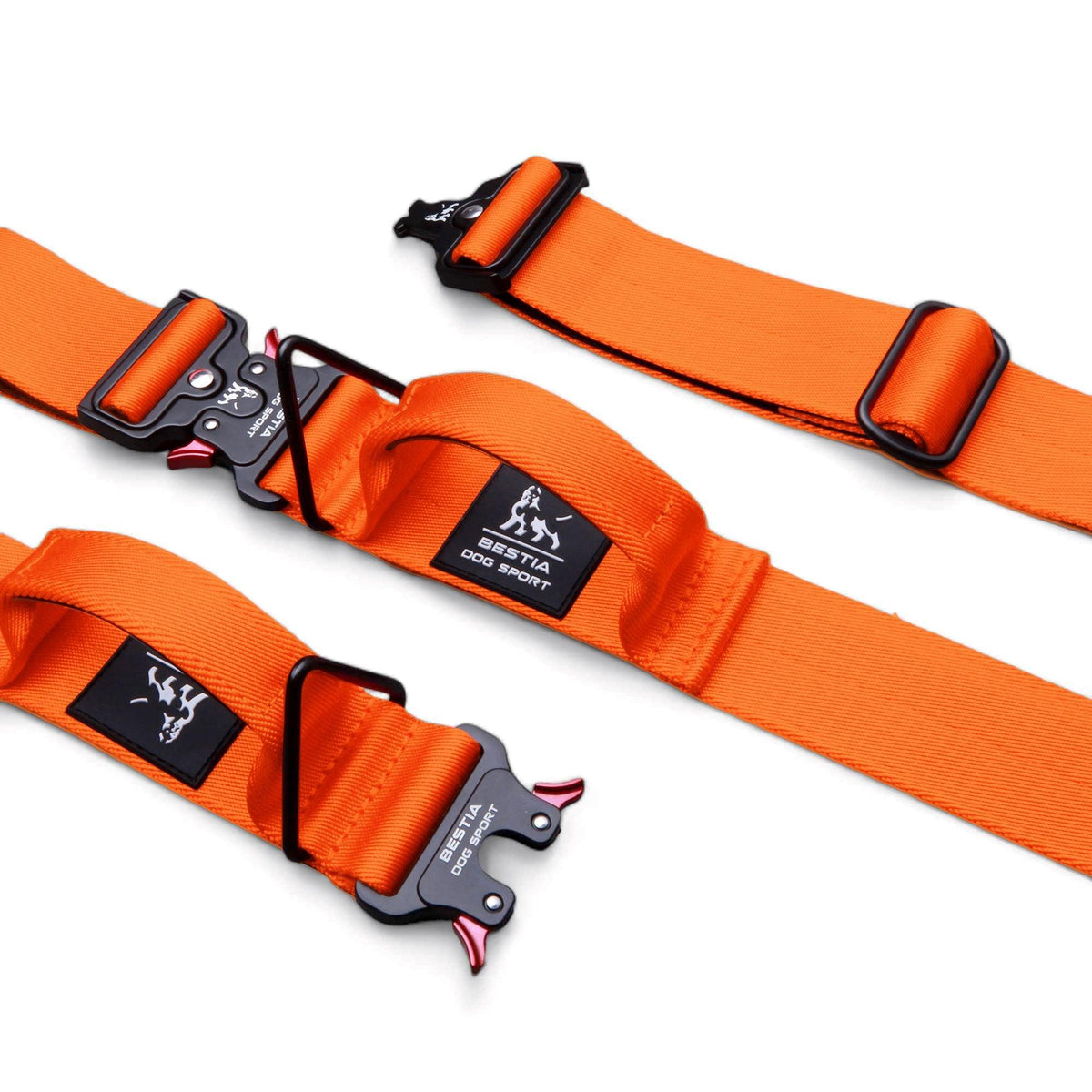 Collar Bestia Dog Sport GripPro con asa de sujeción en color naranja