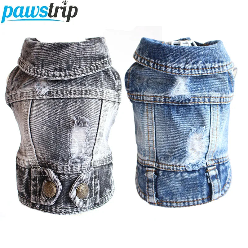 Chaqueta vaquera para perros pequeños