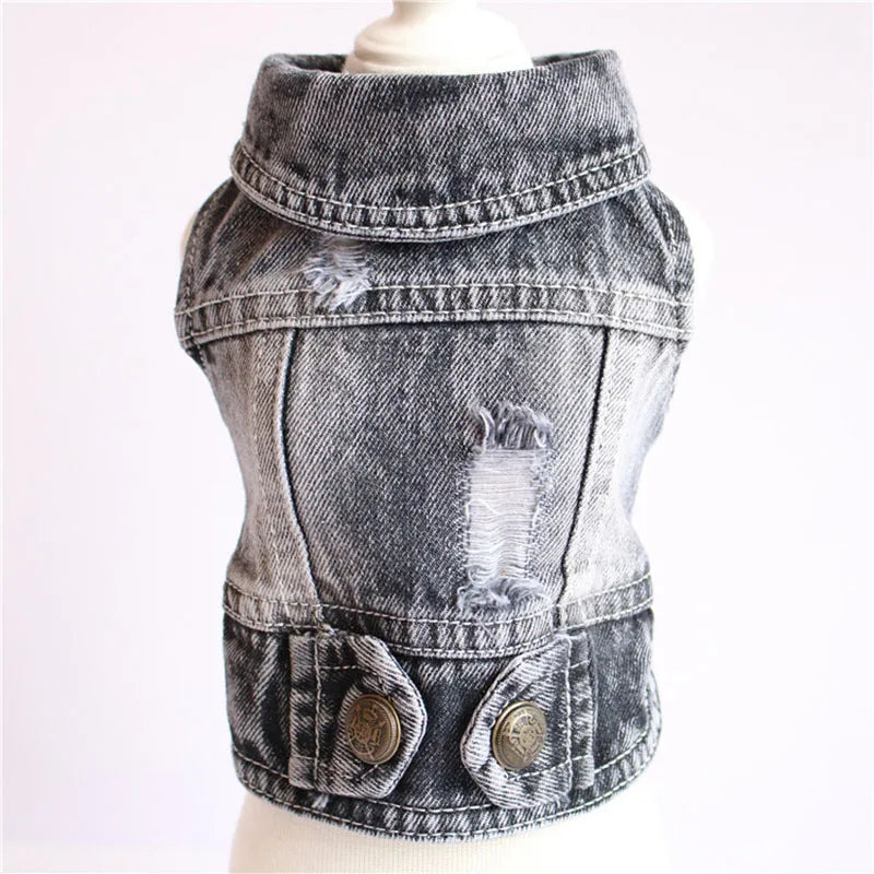 Chaqueta vaquera para perros pequeños