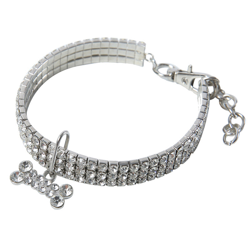 Collar de strass brillante para perros pequeños y gatos
